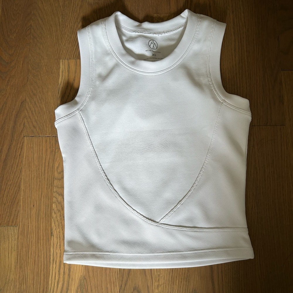 Move theology white workout tank